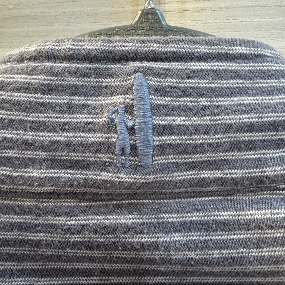 johnnie-O Hanging Out Harvell Gray Striped Quarter-Zip Pullover size XL - Picture 4 of 6